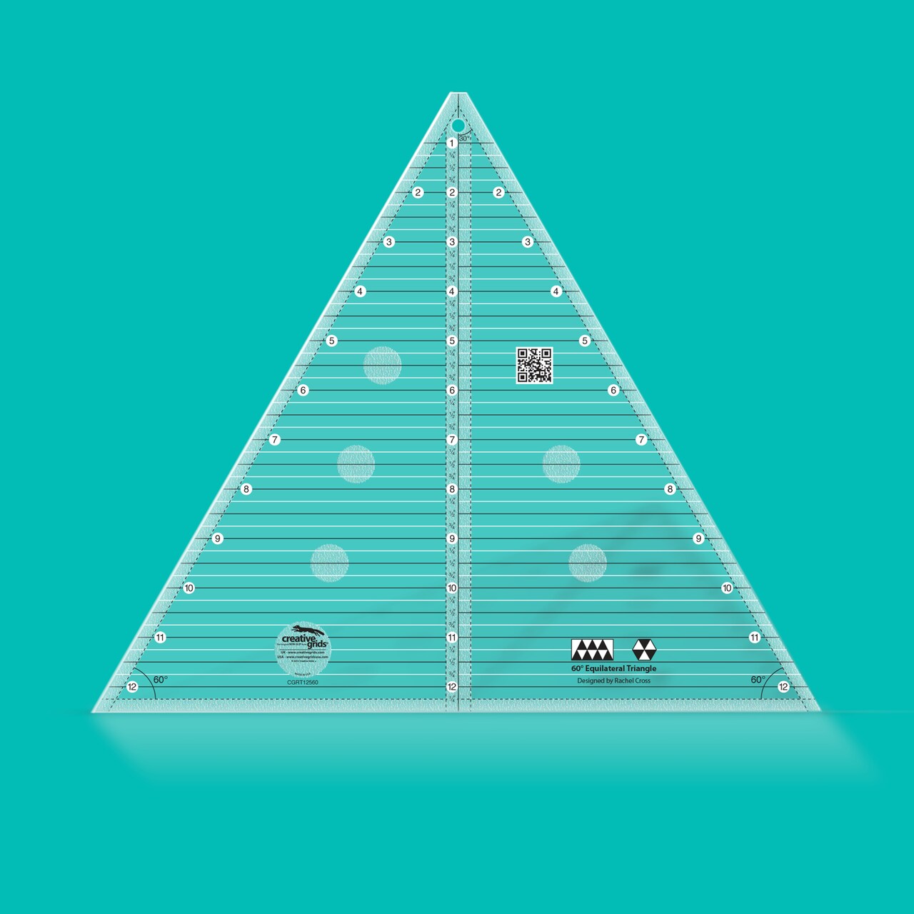 Creative Grids 60 degree Triangle 12-1/2in Quilt Ruler - CGRT12560